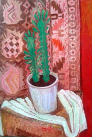 36.Cactus.2017 year  Original Painting Oil on Canvas 50 x 35 cm.1500$ by ZAKIR AHMEDOV